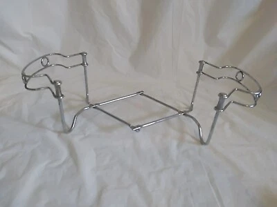 VINTAGE HOLLAND Expandable Trivet Casserole Dish Holder Chrome  mid century mod - Image 1 of 4