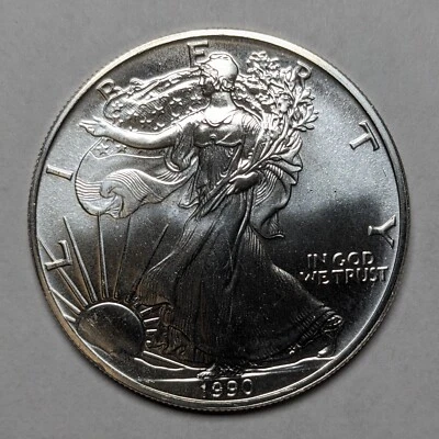 1990 American Silver Eagle 1 oz .999 Brilliant Uncirculated - Image 1 of 3