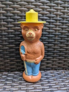SMOKEY THE BEAR Colgate Palmolive Soaky Bubble Bath Bottle 1960s Vintage - Picture 1 of 4