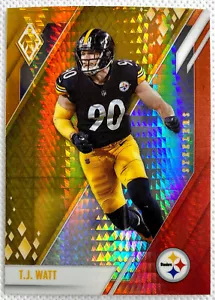 2021 Panini Phoenix Football T.J. Watt Fire Burst Card 92 SP Pittsburgh Steelers - Picture 1 of 2