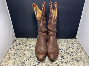 The Sanders Women's Sanders brown Leather Round Toe Cowgirl Boots Size 7.5 C - Picture 1 of 6