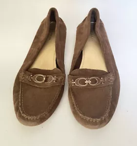 Coach Zapatos Gamuza Mujer Ante Marrón Mocasín Estilo A4481 9.5 B - Imagen 1 de 8