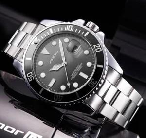 Sinobi Diver Watch Classic Stainless Steel Business Luxury Sport  - Picture 1 of 5