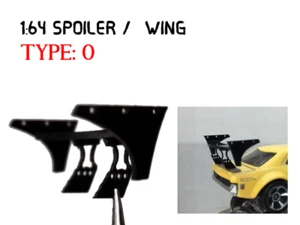 SW-O 1:64 Spoiler Personalizado/Ala Negro Acrílico Autoensamblaje Hot Wheels Tomica - Imagen 1 de 2