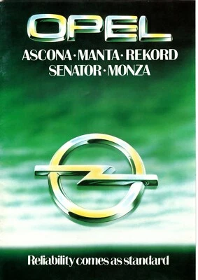 OPEL RANGE MANTA BERLINETTA ASCONA REKORD SENATOR MONZA 1979 1980 UK brochure - Image 1 of 4