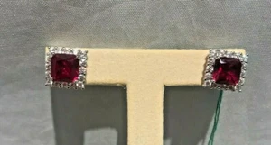 Orecchini in argento con pietre rosse-Gioielleria Ottaviani Roma dal 1894 - Imagen 1 de 2