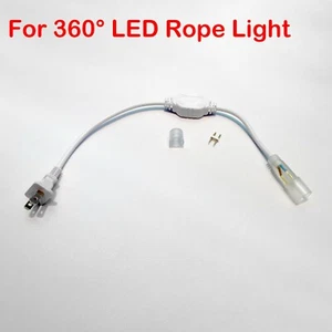 1 Set 110V / 220V Power Cable Cord Kit for 360° Degree Round LED Light Strip - Picture 1 of 9