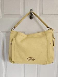 Coach Y2k Yellow Shoulder Leather Bag With Detachable Shoulder Strap  - Picture 1 of 17
