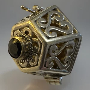 Sterling Silver Bali SAPPHIRE Harmony Ball Pendant Chime Ball Angel Caller Bola - Picture 1 of 13