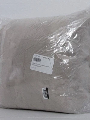 Pottery Barn Faux Fur Ruched Throw, 50" x 60" Champagne Color New - Image 1 of 4