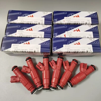 6X INYECTORES DE COMBUSTIBLE OEM Bosch 0280156161 para Grand Cherokee Wrangler Mustang ¡NUEVO! Foto 1 de 4