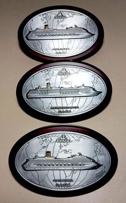 Konvolut 3x Modellschiffe Relief Vollmetall Costa Schiffe EdelholzSockel - Bild 1 von 4
