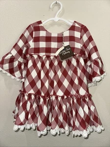 Matilda Jane Kassidy Red Check Ruffled Twill Size 2 Girls - Picture 1 of 5