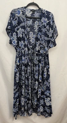 Kimono Torrido Mujer Talla 00/0 M/L Cubrir Nadar Playa Azul Blanco Floral Foto 1 de 4