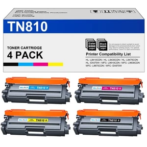 Cartucho de tóner TN810 TN-810 paquete de 4 repuesto de alto rendimiento para Brother TN810... - Imagen 1 de 5
