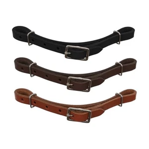 Showman Adjustable Oiled Leather Curb Strap - Picture 1 of 5