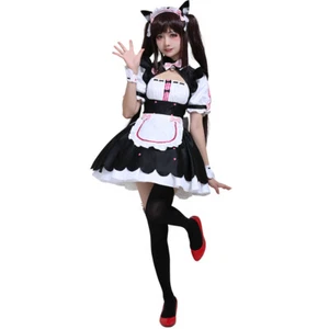 USA Stock! Nekopara Chocola Maid Dress Cosplay Costume with Cat Ears - Picture 1 of 9