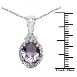 FESSELNDER LEICHTER AMETHYST AUS STERLINGSILBER 1,60 CTW FÜR DAMEN 18 ZOLL DESIGNER - Bild 1 von 2