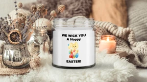 Funny Easter Gift Candle, Easter Basket Stuffers, Whimsical Cute Bunny and Eggs - Picture 1 of 1