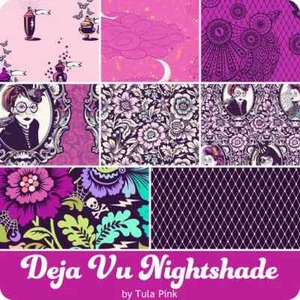 1 MTR BUNDLE OF NIGHTSHADE Deja Vu BY TULA PINK, no wastage on Cameos. - Picture 1 of 3