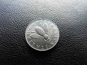 Italy Italian 1954 year  2 Lire Olive Branch Honey Bee Coin UNC Aluminium ! - Picture 1 of 6