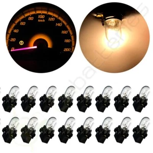 20x T10 194 Warm White Halogen Bulbs w/ 5/8" Sockets for GMC Instrument Light - Picture 1 of 5