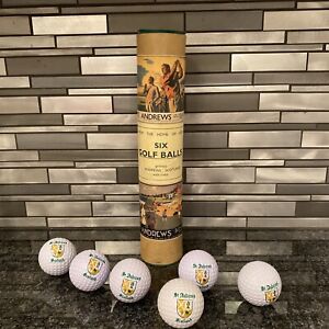 Six Golf Balls with St. Andrews Crest - From the Home of Golf - in Tube - New!