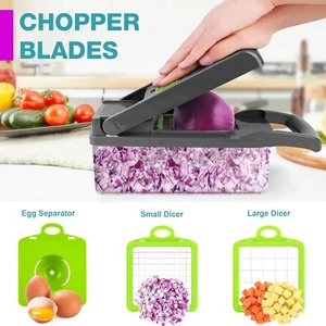 14-In-1 Multifunction Food Vegetable Fruit Chopper Slicer Cutter Dicer Kitchen - Picture 1 of 8