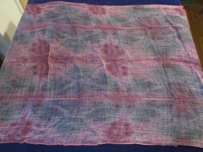 Hand Dyed Gauze Fabric Pink Blue Green Sheer Shades Light Weight  36x 36"+ D9p - Image 1 of 4