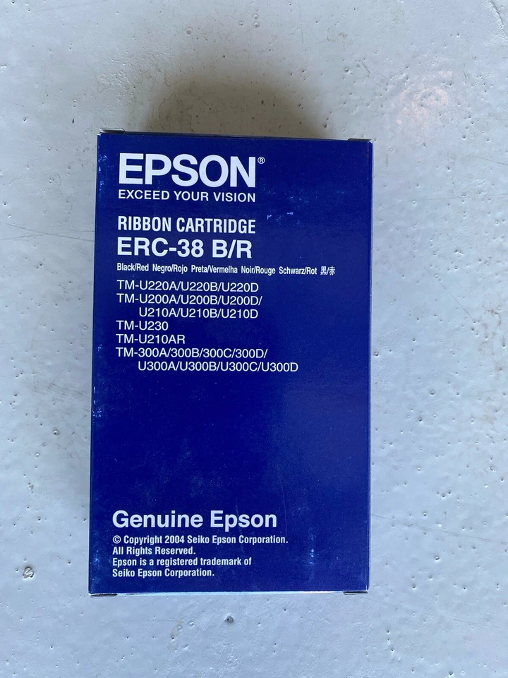 Genuine NEW Epson ERC-38 B/R Ink Ribbons,Black/ Red #C43S015376 - Image 1 of 1