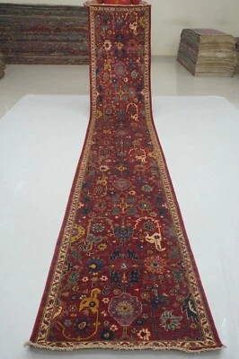 3x15 ft Red Bidjar Afghan Hand knotted Transitional Runner Rug - Image 1 of 4
