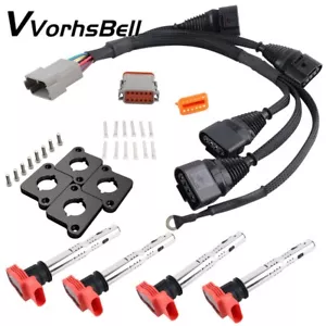 for Audi A4 R8 VW 1.8T to 2.0T Ignition Coil Pack Conversion Harness Kit & ICM - Picture 1 of 6