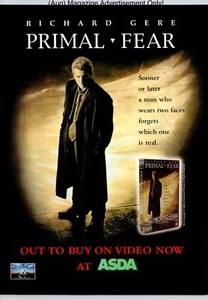 Richard Gere Primal Fear Movie Promo 1997 Full Page Print Ad - Picture 1 of 4
