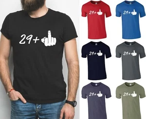 29+1 (middle finger) 30th Birthday T-Shirt | Rude 30th Tshirt | Tee - Picture 1 of 10