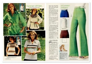 Montgomery Wards Western Twill Jeans 70s Fashion Vintage 1977 2-Page Magazine Ad - Picture 1 of 5