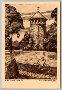 Postal tipo albertipo John Moll Rockford Tower Wilmington Delaware años 70-80 - Imagen 1 de 2