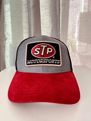 STP Motorsports Racing Logo Patch Suede Visor Adjustable Snapback Hat NEW  - Image 1 of 4