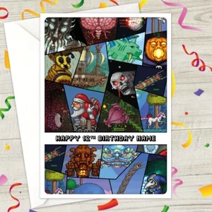 TERRARIA Personalised Birthday Card - A5 game terreria terroria personalized - Picture 1 of 2