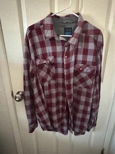 Camisa de franela de respaldo LAPG LA Police Gear para hombre talla XL roja gris botón a presión - Imagen 1 de 4