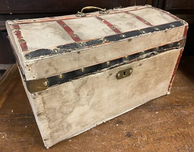 Malle Coffret Miniature Ancien XIXeme Valise Jouet Poupée Enfant Vintage Boîte - Photo 1/4