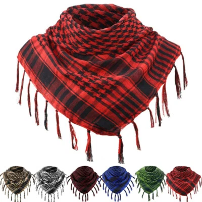 Shemagh Keffiyeh Envoltura para la Cabeza Bufanda Turbante Turbante Árabe Cuadros Flecos Bufandas - Imagen 1 de 4