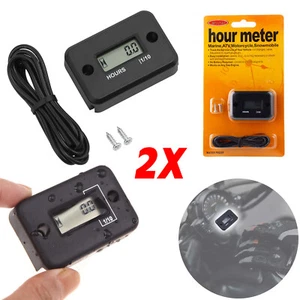 2Pcs Waterproof Hour Meter for Motorcycle ATV Snowmobile Marine Boat Dirt Bike - Picture 1 of 9