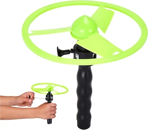 4.5'' Pull String Flying Disc Launcher Toy for Kids - Glowing Outdoor Disk - Picture 1 of 12