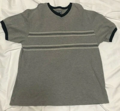 Camisa Structure 100% Algodón Gris Talla XL Cuello en V Rayado Foto 1 de 4