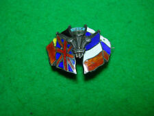 Silver WW1 1914 Prince of Wales War Fund Enamel Charity Badge Allied Flags Rare
