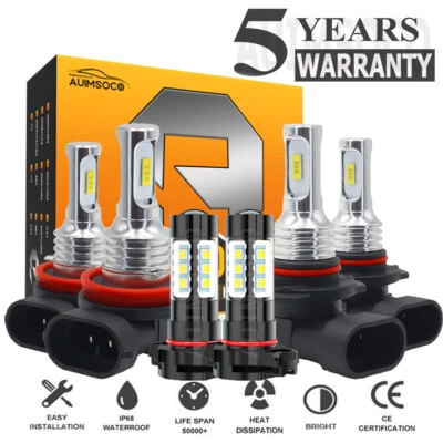 For Chevy Tahoe 2007-2015 LED Headlight High Low Fog Light Bulbs Kit Xenon White - Image 1 of 4