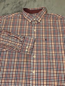 IZOD Shirt Mens XL Premium Essentials Button-Down Plaid Long Sleeves Cotton  - Picture 1 of 7