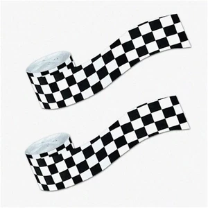 Checkered Speed Streamers - Race Party Decoration (2 Pack, 30ft) - Picture 1 of 6
