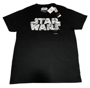 NEW Classic Star Wars Anime Style Logo Spell-Out Men's Black T-Shirt Size XL - Picture 1 of 8
