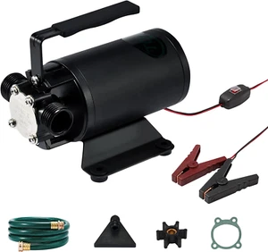 12V Water Transfer Pump 330GPH Self-Priming Pump, Portable Electric Utility Sump - Picture 1 of 8